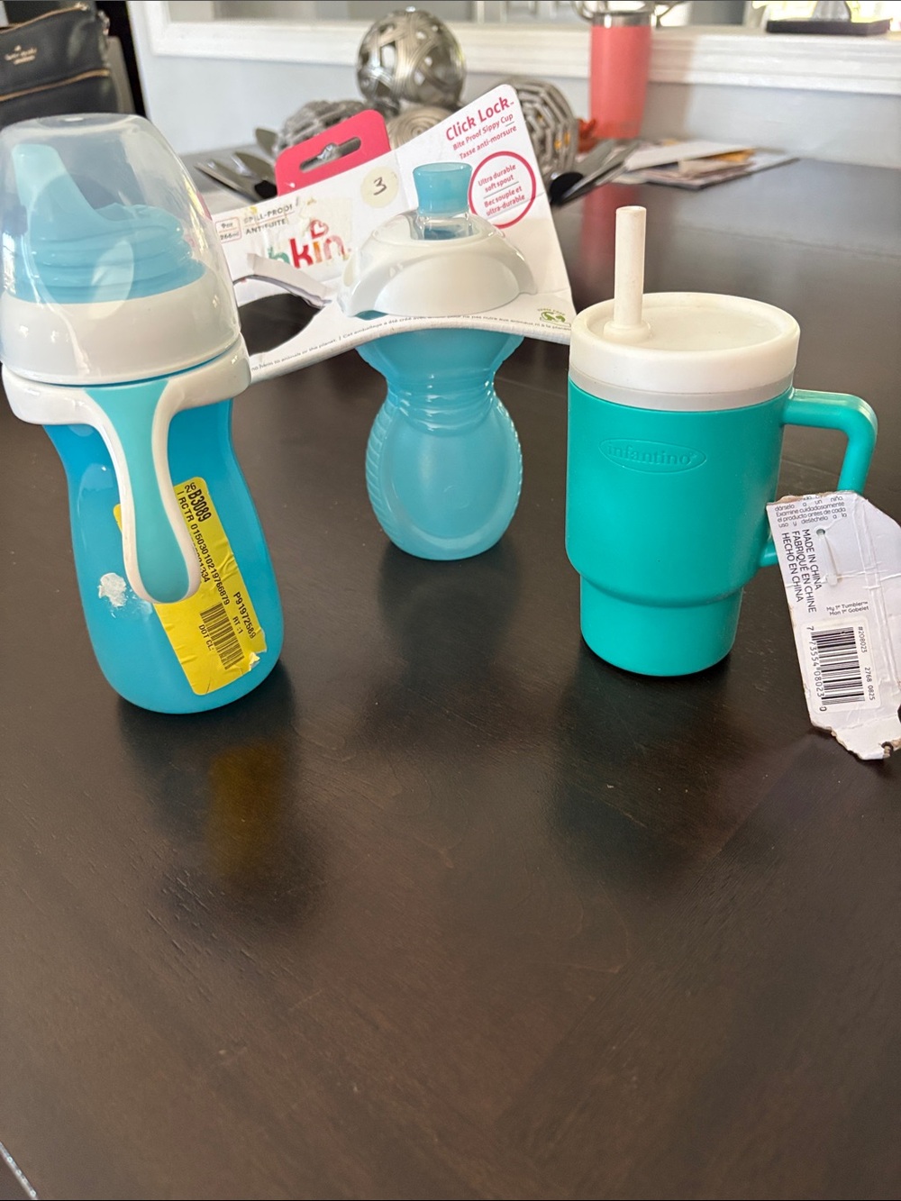 Munchkin Teal and Light Blue Toddler Cups (3)